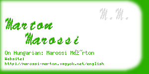 marton marossi business card